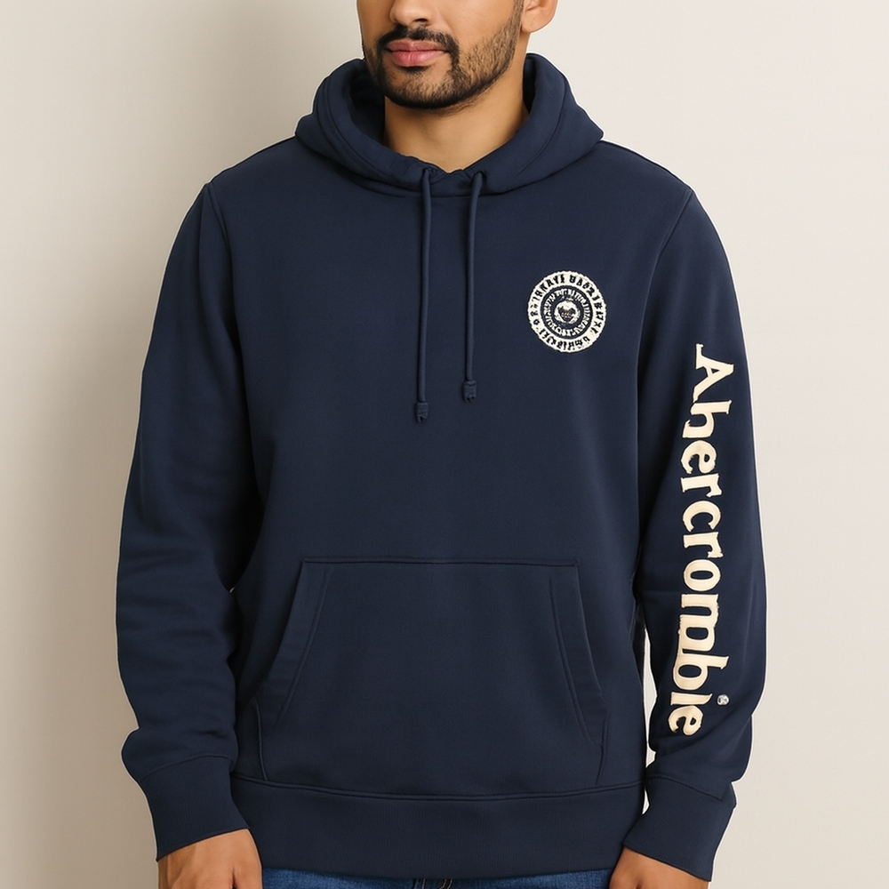 Abercrombie & Fitch Soft A&F Hoodie Mens Large Logo Spellout Preppy Streetwear